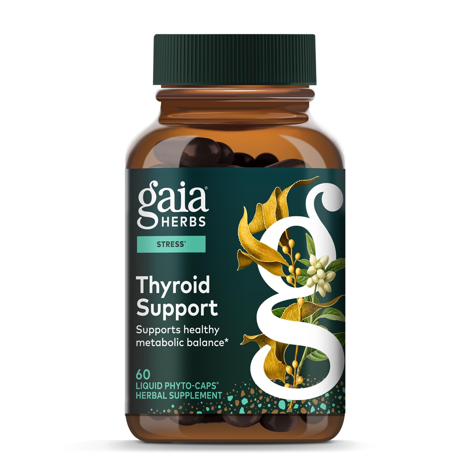 Gaia Herbs Thyroid Support – Made with Ashwagandha, Kelp, Brown Seaweed & Sch…