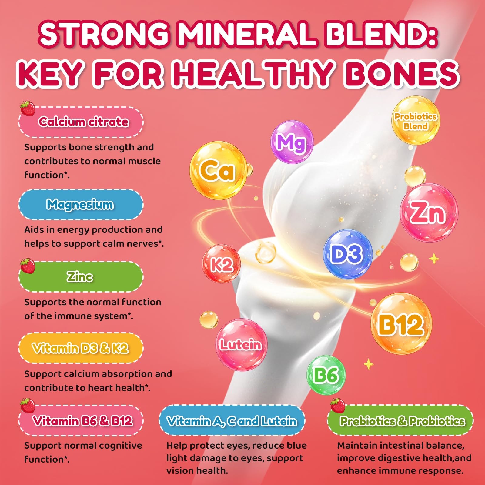 Kids Calcium Citrate Gummies – 1200mg Calcium Gummies Supplements for Women a…