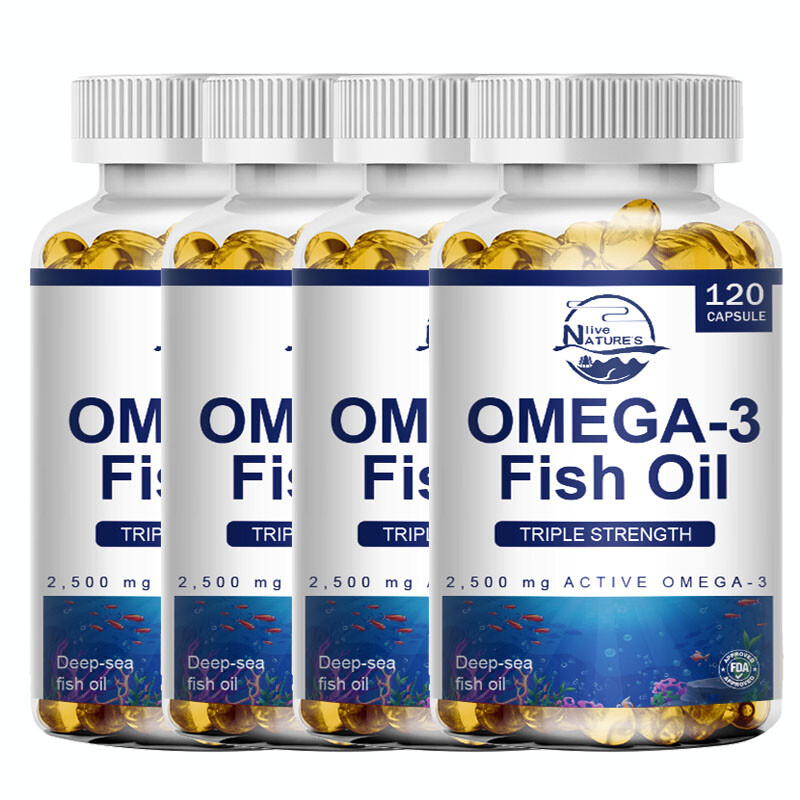 120 Pills Omega 3 Fish Oil Capsules 3x Strength 2500mg EPA & DHA Highest Potency