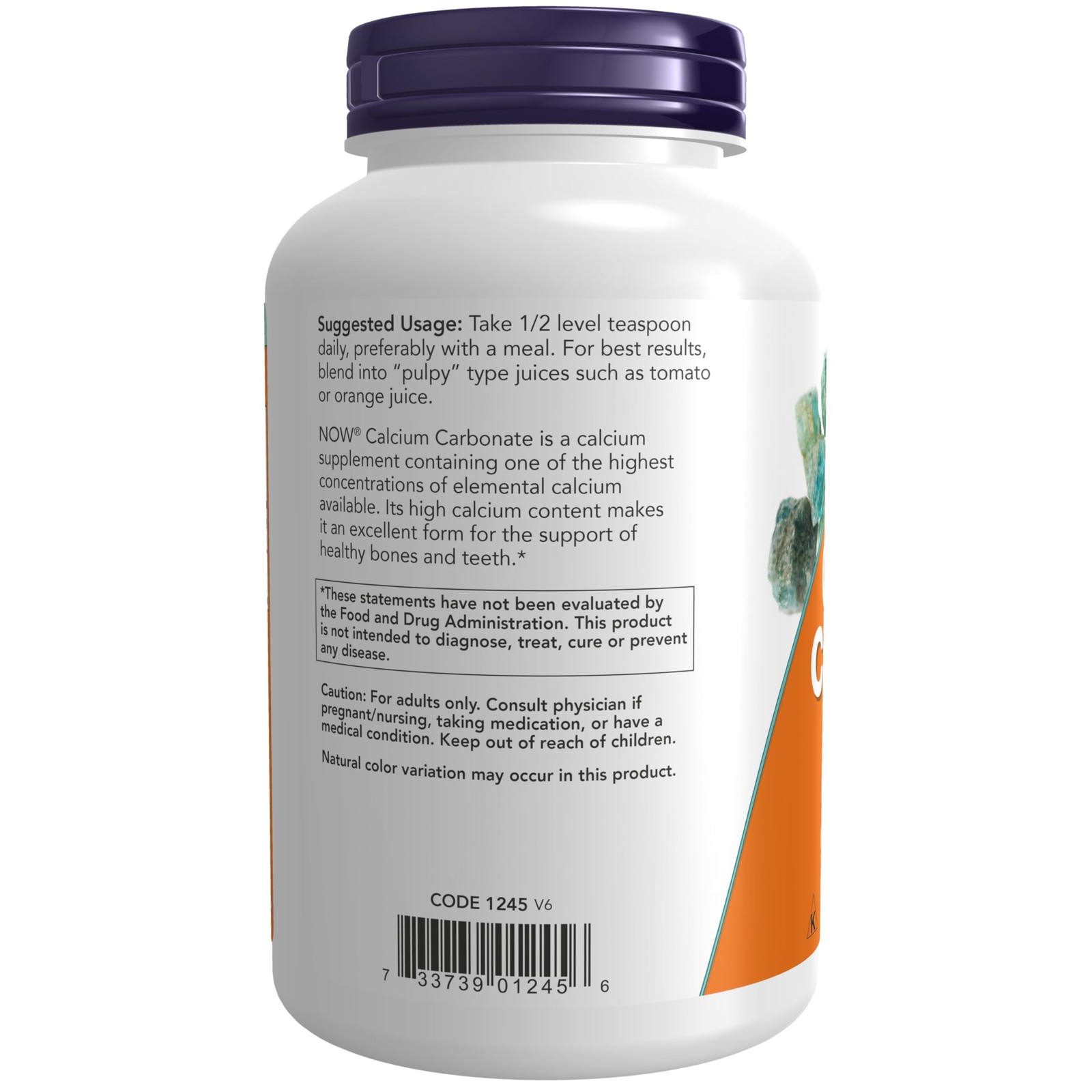 NOW Foods Supplements, Calcium Carbonate Powder, 12 Ounce (Pack of 1), White