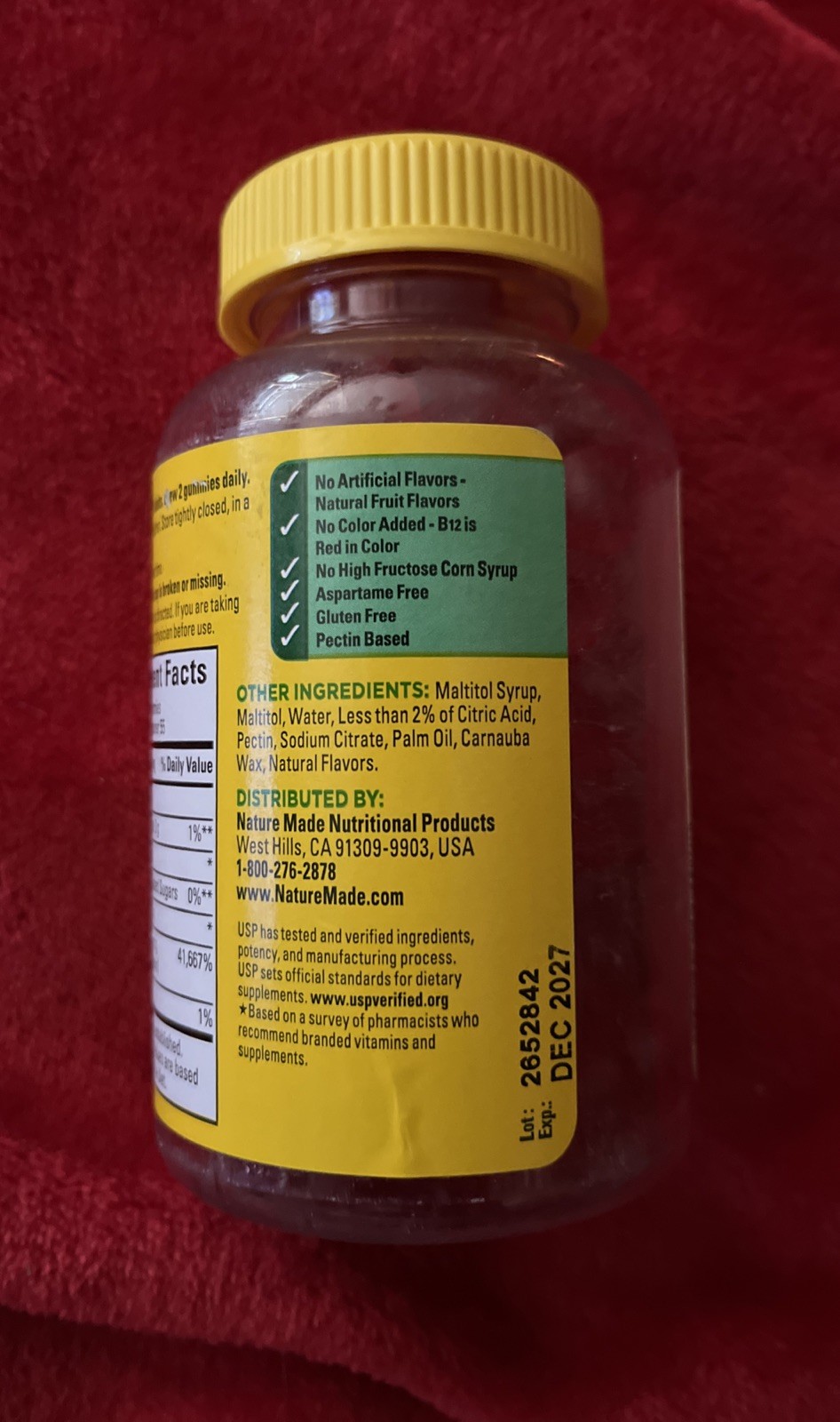 Nature Made Zero Sugar Energy B12 1000 MCG – 110 Gummies Supplement exp 12/2027