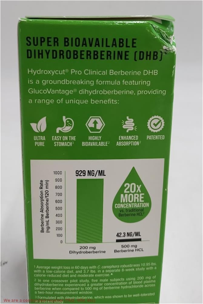 Hydroxycut Clinical Berberine DHB60 Capsules – Enhanced Absorption – 30 Servi…