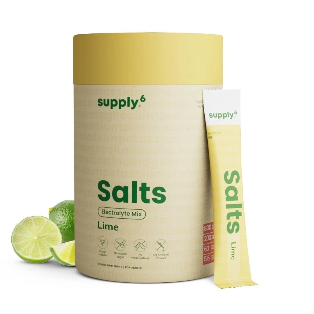Supply6 Salts | Electrolyte Mix | Zero Added Sugar, (18 Servings, Lemon Lime) z3