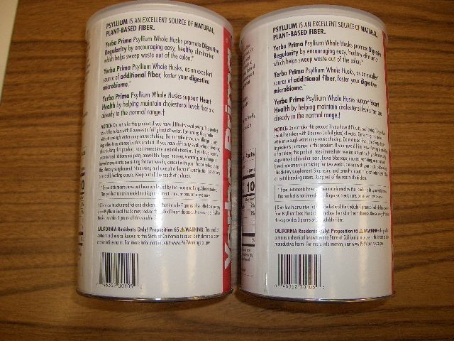 2-Yerba Prima Psyllium Whole Husks Colon Cleanser 12 oz 340 g each Exp 11/2028