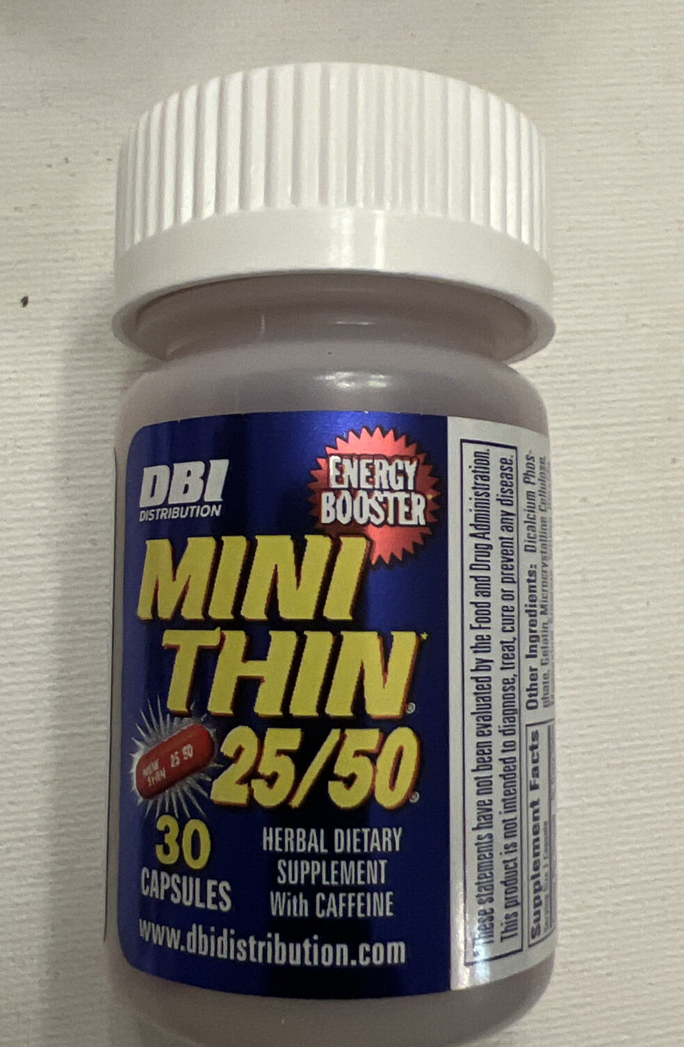 1/30ct MINI THIN 25/50 EF ENERGY BOOSTER Bottle (30)) PILLS Free Ship From TN