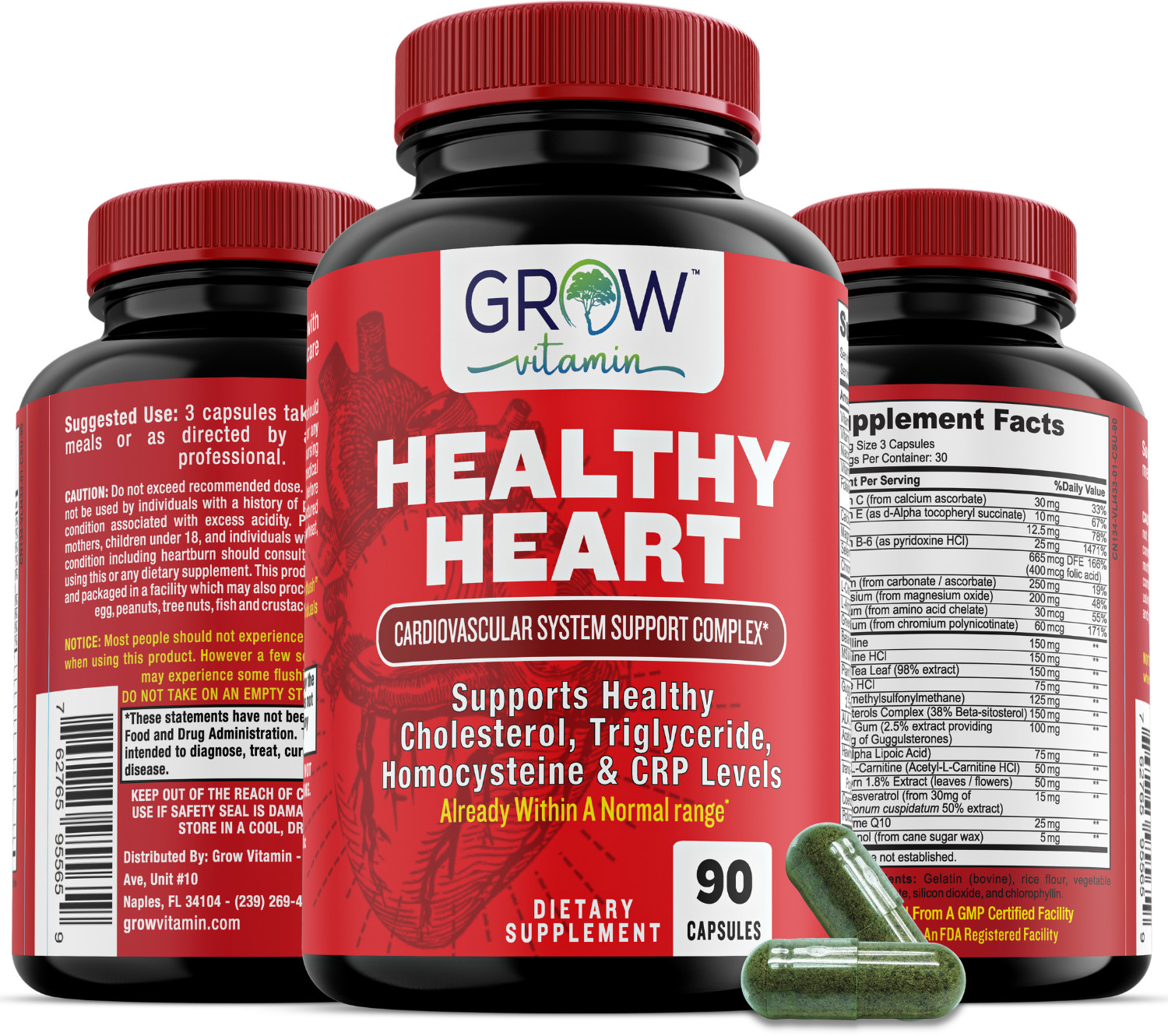 Healthy Heart Support, Complete Heart Health With 22 Premium Herbs & Vitamins