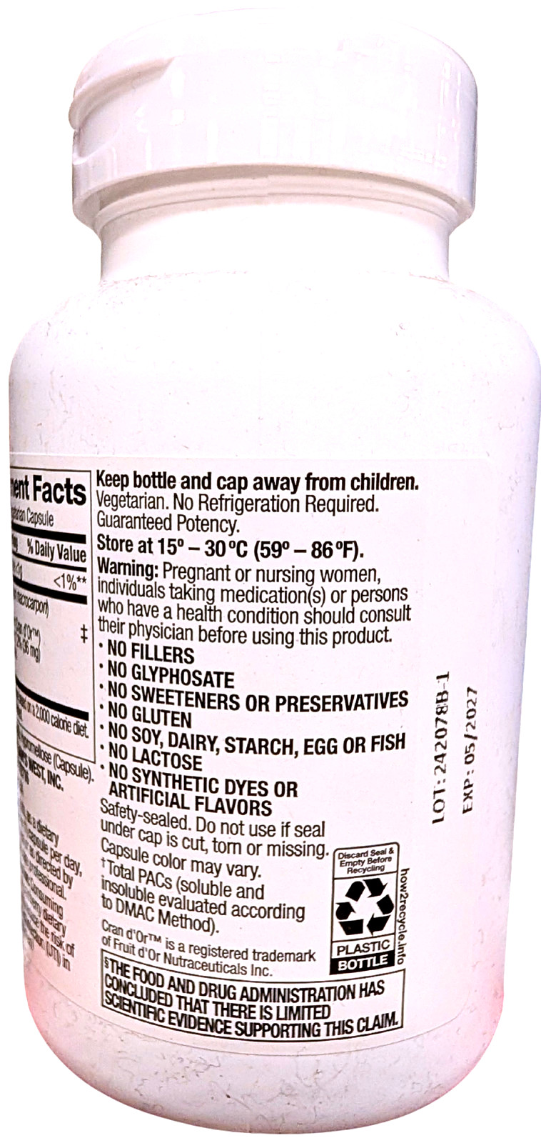 Member’s Mark Clinical Strength Cranberry Capsules 500 mg 150 Count EXP 02/2027