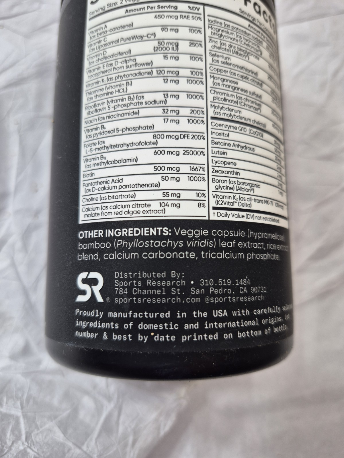 Sports Research Advanced Multivitamin 180 Veggie Capsules w/ CoQ10 Iodine 10/27