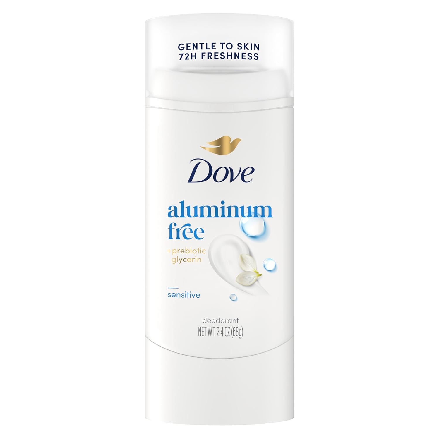 3X Dove Deodorant Stick Sensitive for 72 Hour Odor- Aluminum Free 2.4 Oz