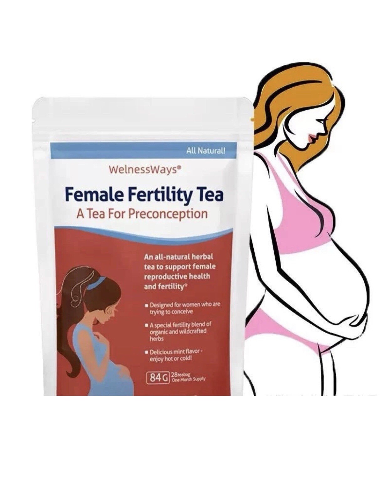 Wins Town Fertility Tablet for Women 1. Fertility Tea with 1 Prenatal Vitamins