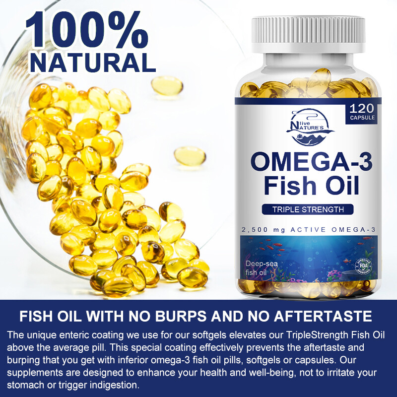 2500mg Omega 3 Fish Oil Capsules 3 x Strength EPA & DHA High Potency 1-4 Bottles