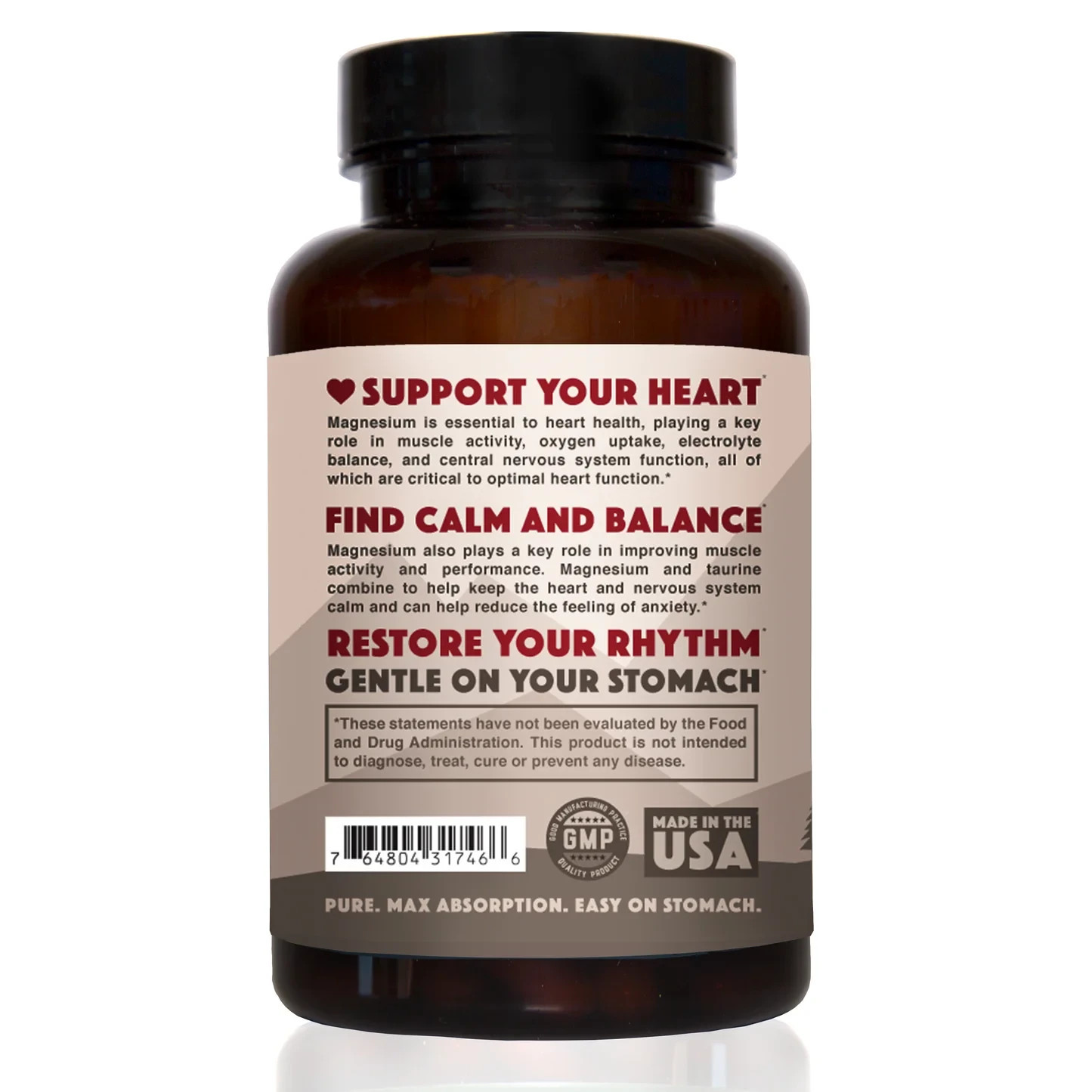 12 bottles of Magnesium Taurate by Natural Rhythm, 120 capsules, 750 mg
