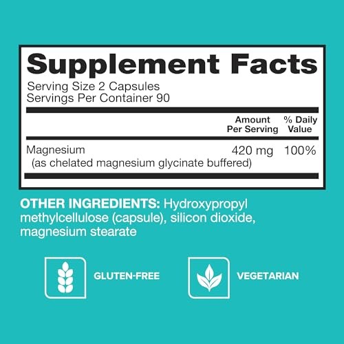 Qunol Magnesium 420mg Extra Strength High Absorption 180ct Nerve Bone Muscle