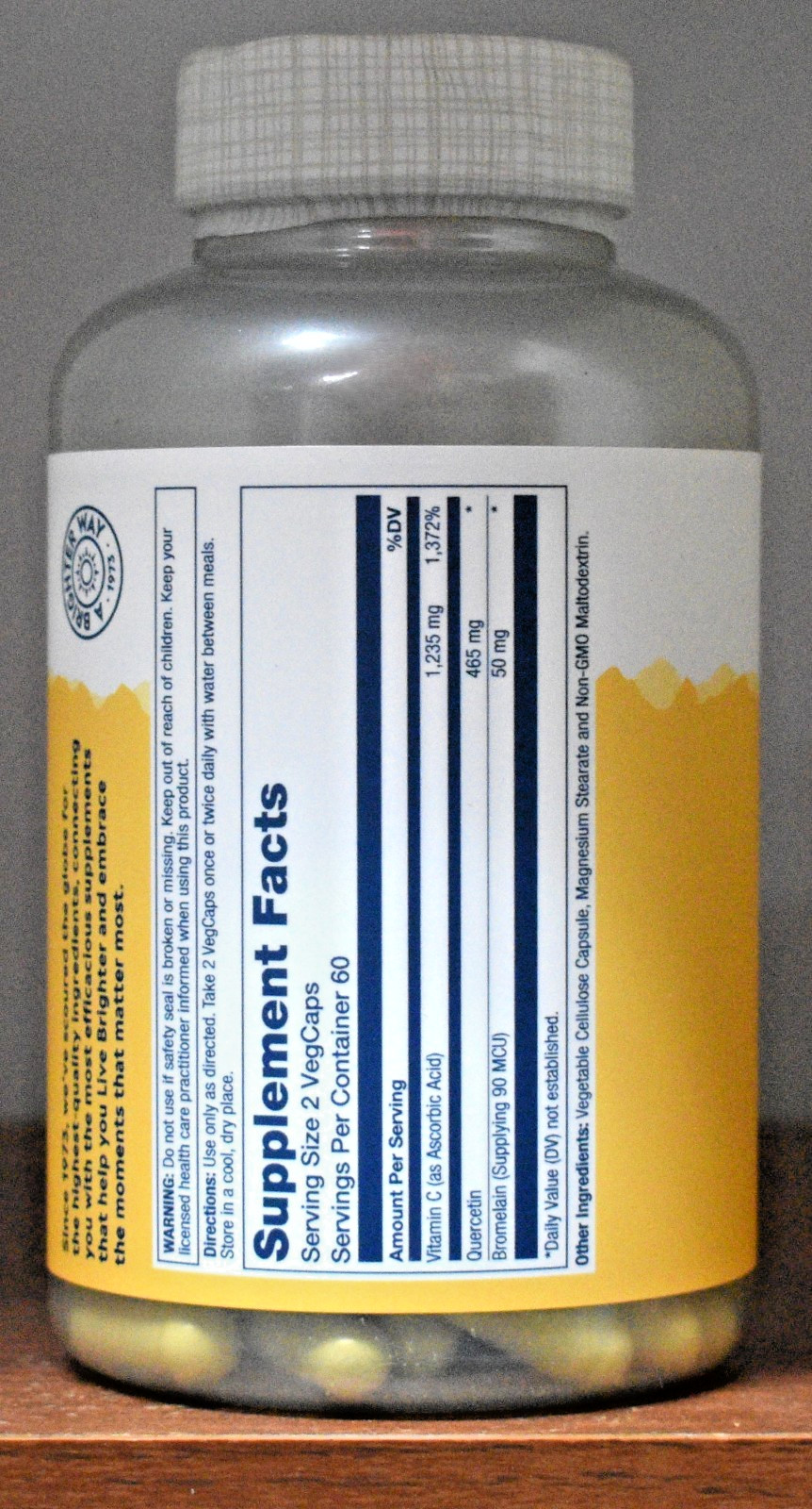 Solaray QBC Plex 120 Capsules Quercetin Bromelain & Vitamin C VegCaps