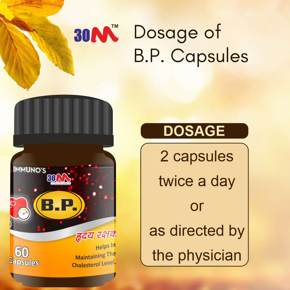 30M B.P. Herbal Ayurvedic Capsules | Heart & Cholesterol Wellness Support