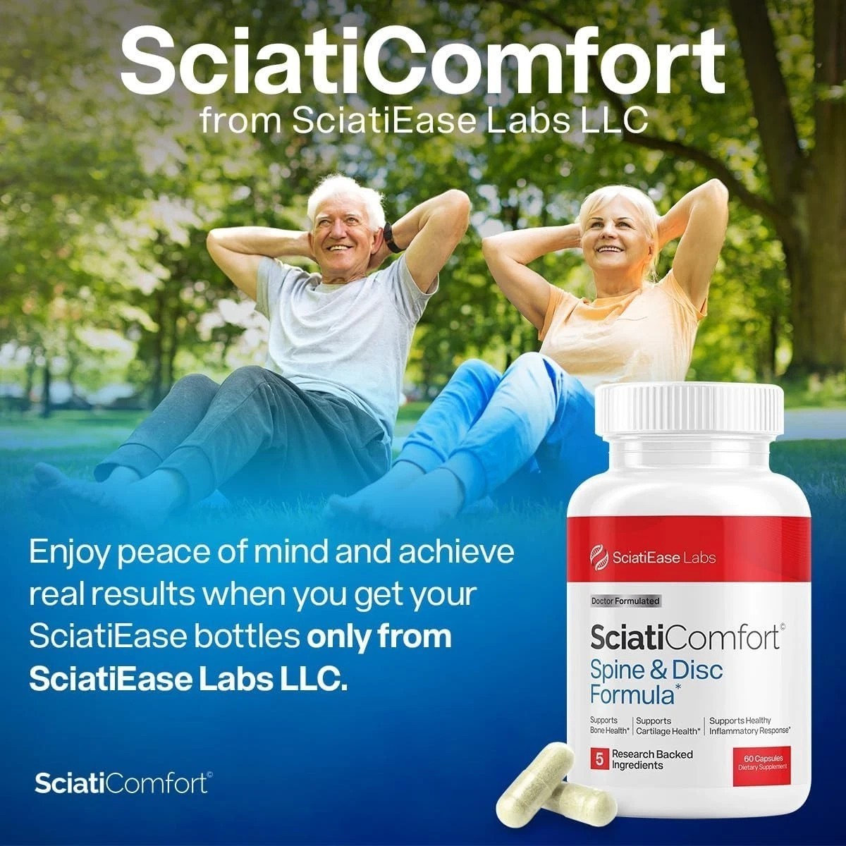 SciatiEase SciatiComfort Spine and Disc Support 60 Count (Pack of 3)