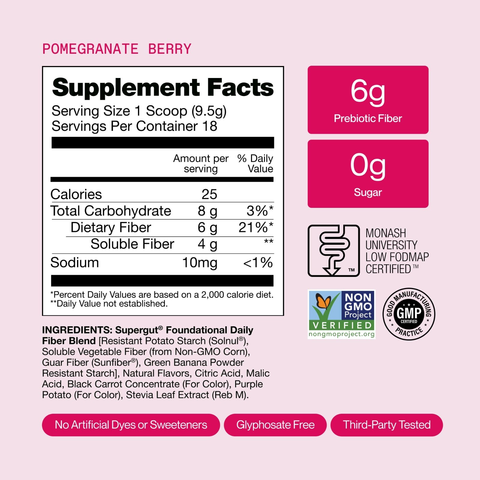 Daily Fiber Powder – Sugar Free Vegan Prebiotic Blend for Gut Health, 18 Serving