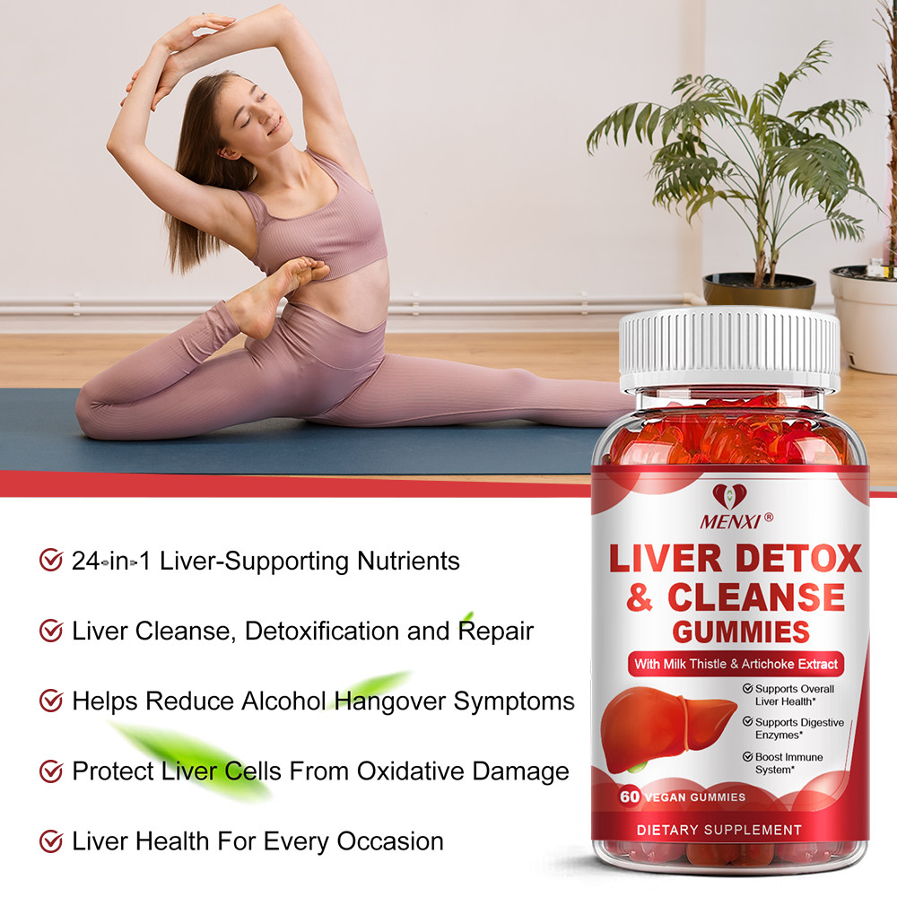 Liver Cleanse Detox & Repair 60 Gummies – Herbal Liver Support Milk Thistle