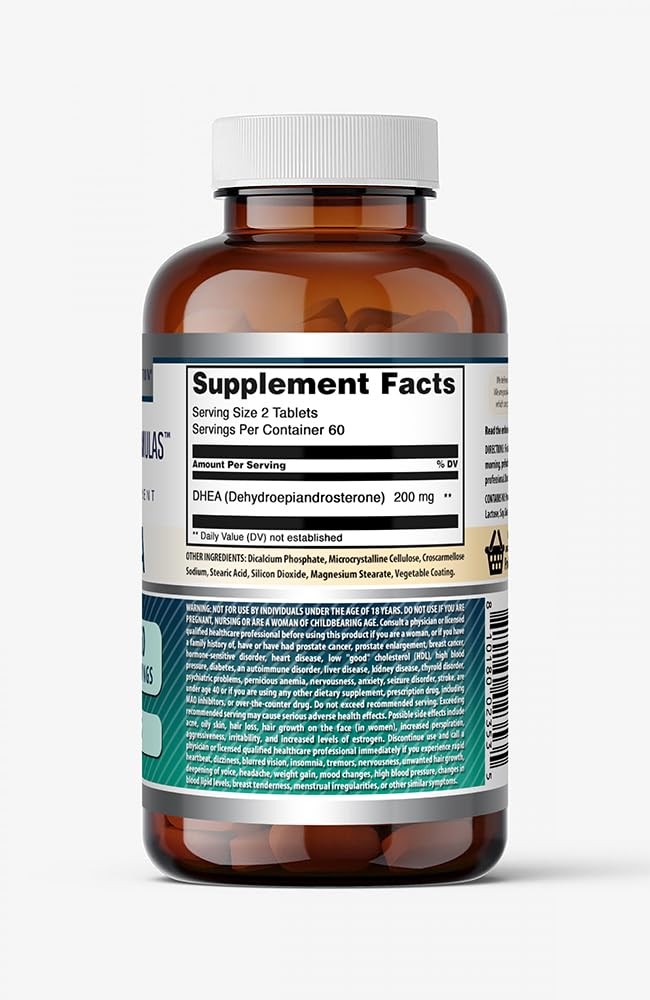 Amazing Formulas DHEA Supplement | 200 Mg per Serving | 120 Tablets | Non-Gmo |