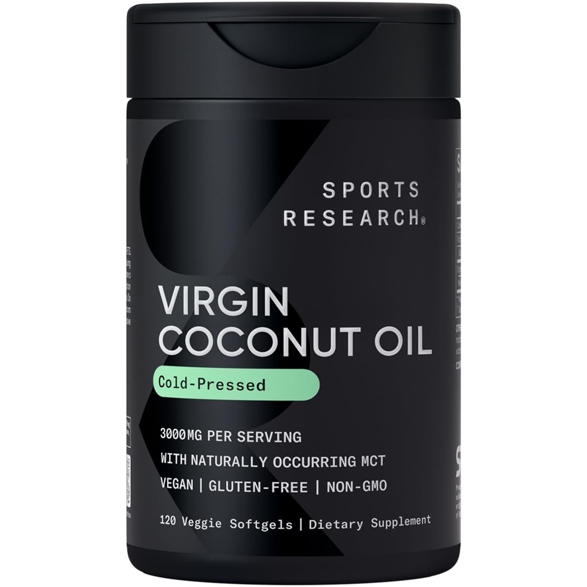 Organic Coconut Oil 3000mg Softgels | Cold-Pressed MCTs for Brain & Body Fuel |