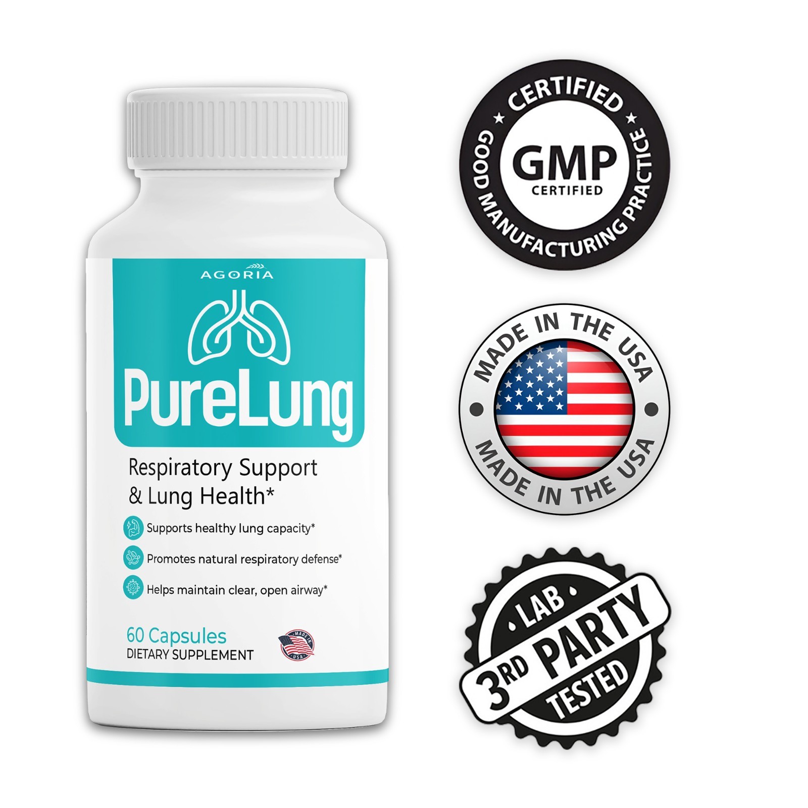 (2 Pack) Pure Lung Advanced Wellness Support, PureLung Health Capsules