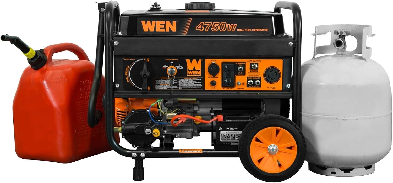 Efficient Dual Fuel Portable Generator – 4750 Watts, 120V/240V with GFCI Outlets