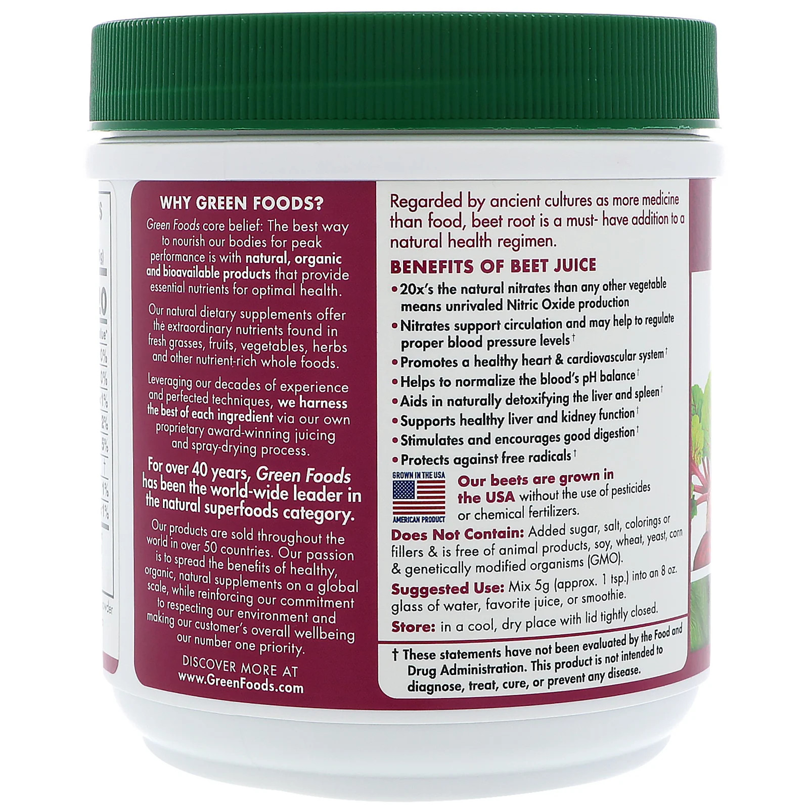 Organic Beet Essence Juice Powder, 5.3 oz (150 g)
