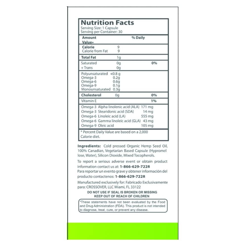 Knadix Hemp Oil Supplement – Support for Bones, Muscles 30 Count (Pack of 2)