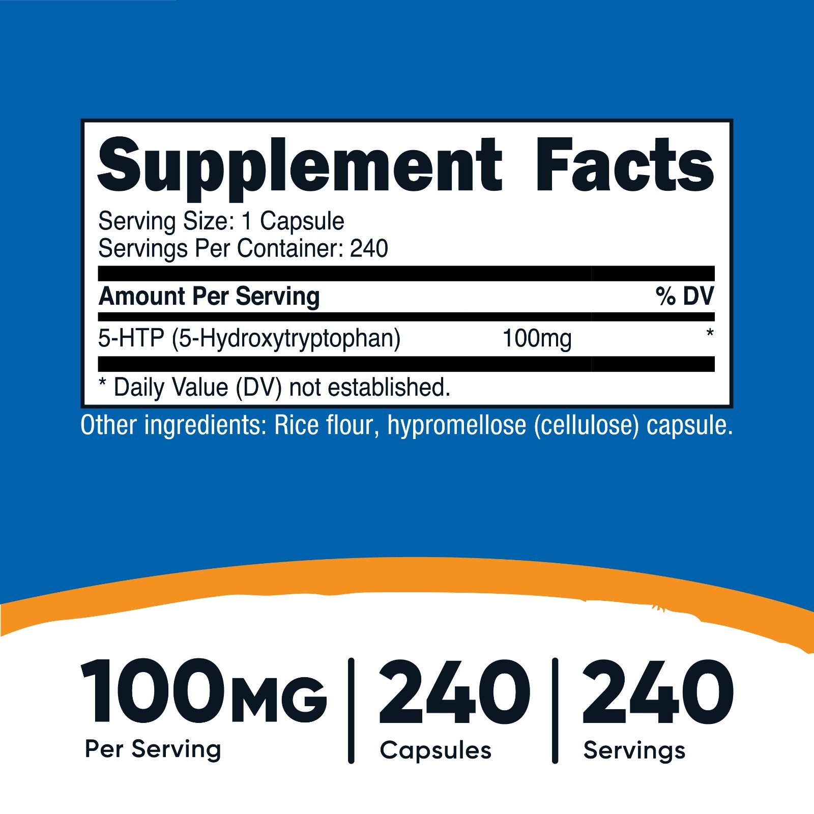 Nutricost 5-HTP 100mg, 240 Capsules (5-Hydroxytryptophan) – Gluten Free, Non-GMO