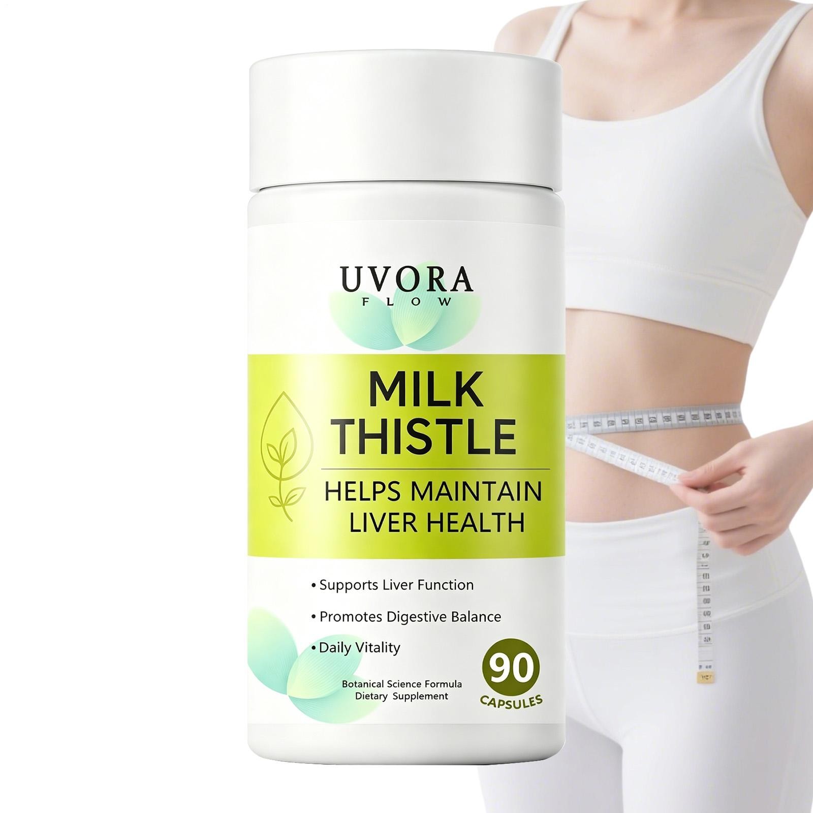 2pcs Uvora Milk Thistle Detox Premium Herbal Supplement formulated with Milk Thi