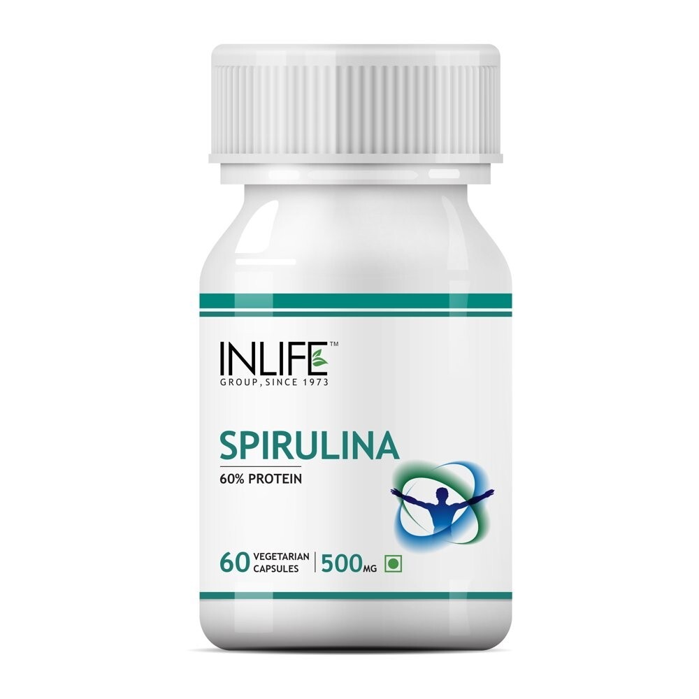 INLIFE Organic Certified Spirulina Supplement 500 mg – 60 Vegetarian-LONG EXPIRY