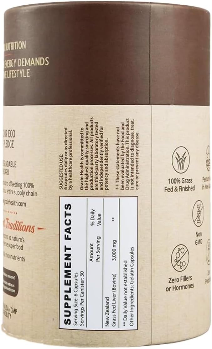 Grass Fed Beef Liver from New Zealand – Freeze Dried 3000mg per Serving