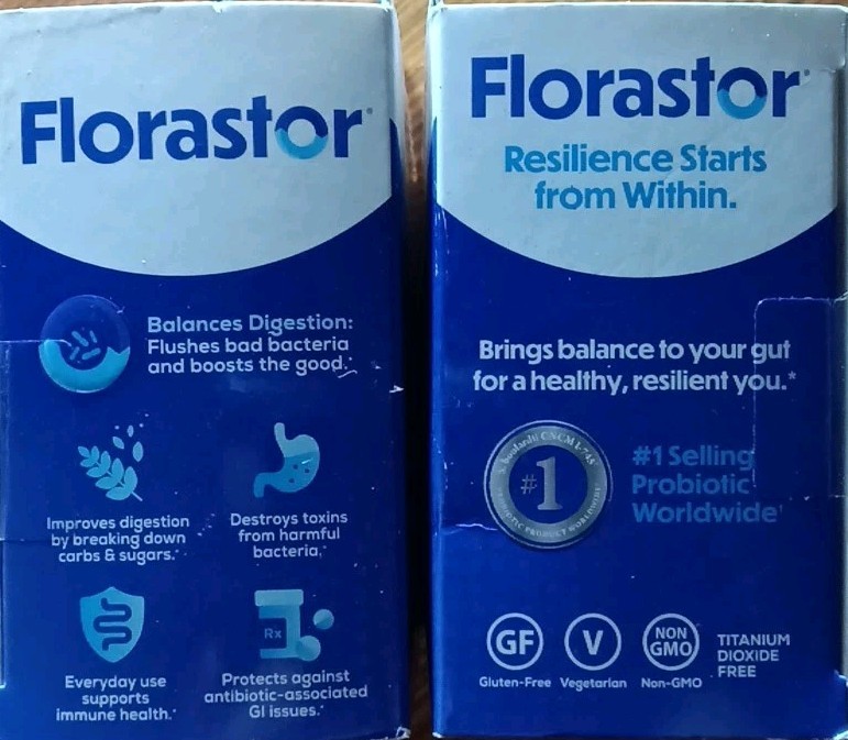 FLORASTOR DUAL ACTION PROBIOTIC DIGESTION IMMUNE SUPPORT SUPPLEMENT 50 CAPSULES!