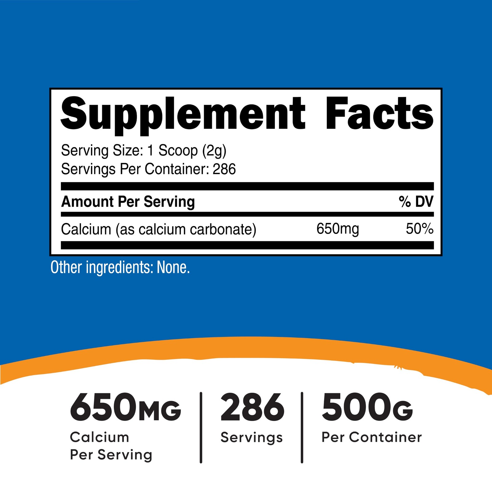 Nutricost Calcium Carbonate Powder 500 Grams 17.64 Ounce (Pack of 1)