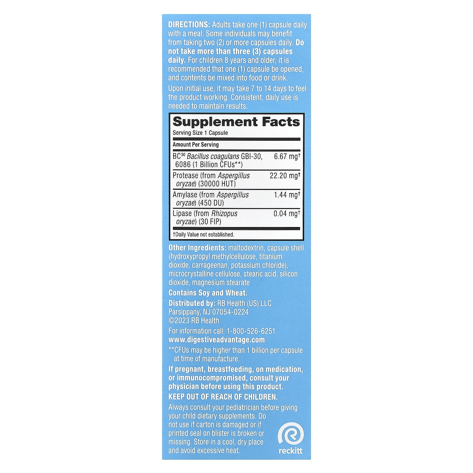Digestive Advantage, Daily Probiotics + Intensive Bowel Support, 96 Capsules