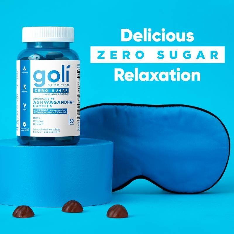 3 BottlesGoli Zero Sugar Trio -ACV Ashwagandha & Probiotic Gummies60 Caps/Bottle