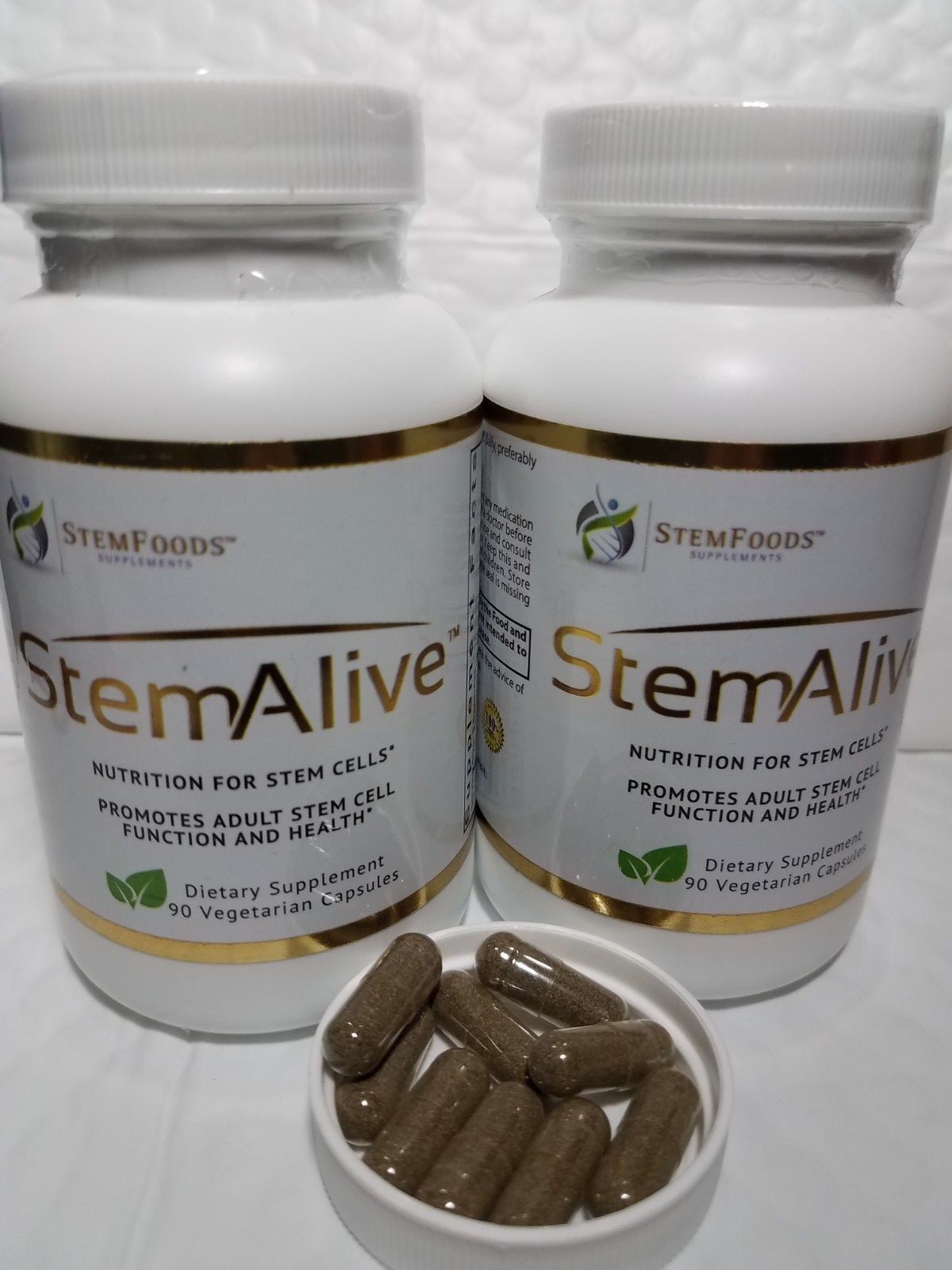 2 STEM ALIVE STEM FOODS HOLISTICS CELULAS MADRE 90 CAPS EA EXP 05/2025 NEW FRESH