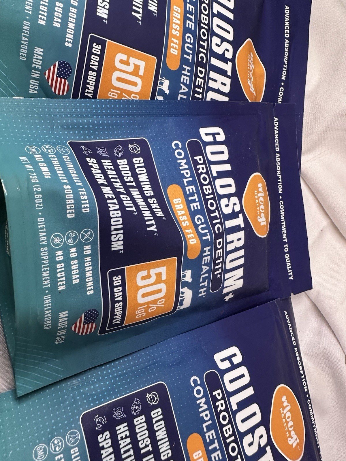 Moogi Health Colostrum + Probiotic DE111 Complete Gut Health 3pk 2.6oz Ea 1/27