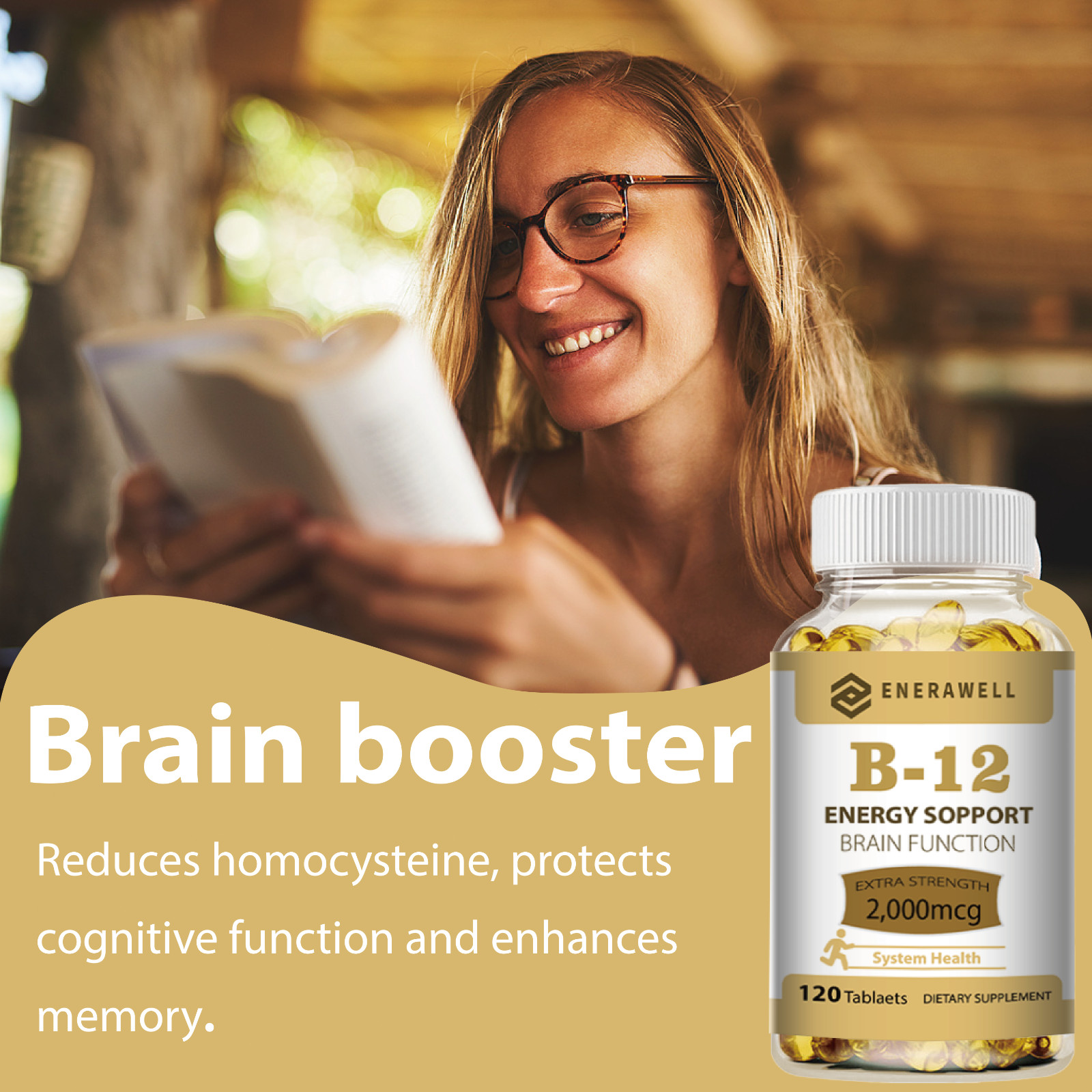 Vitamin B12 (Methylcobalamin) 2000mcg, 120 Capsules – Non-GMO – 02/07/2027