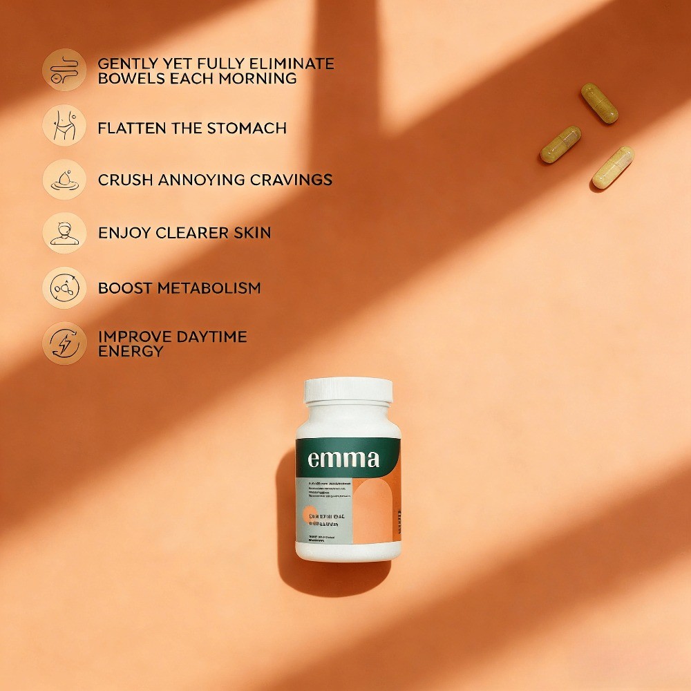 Emma Gut Health Capsules.Doctor-Recommended for Bloating Relief, 60 Count