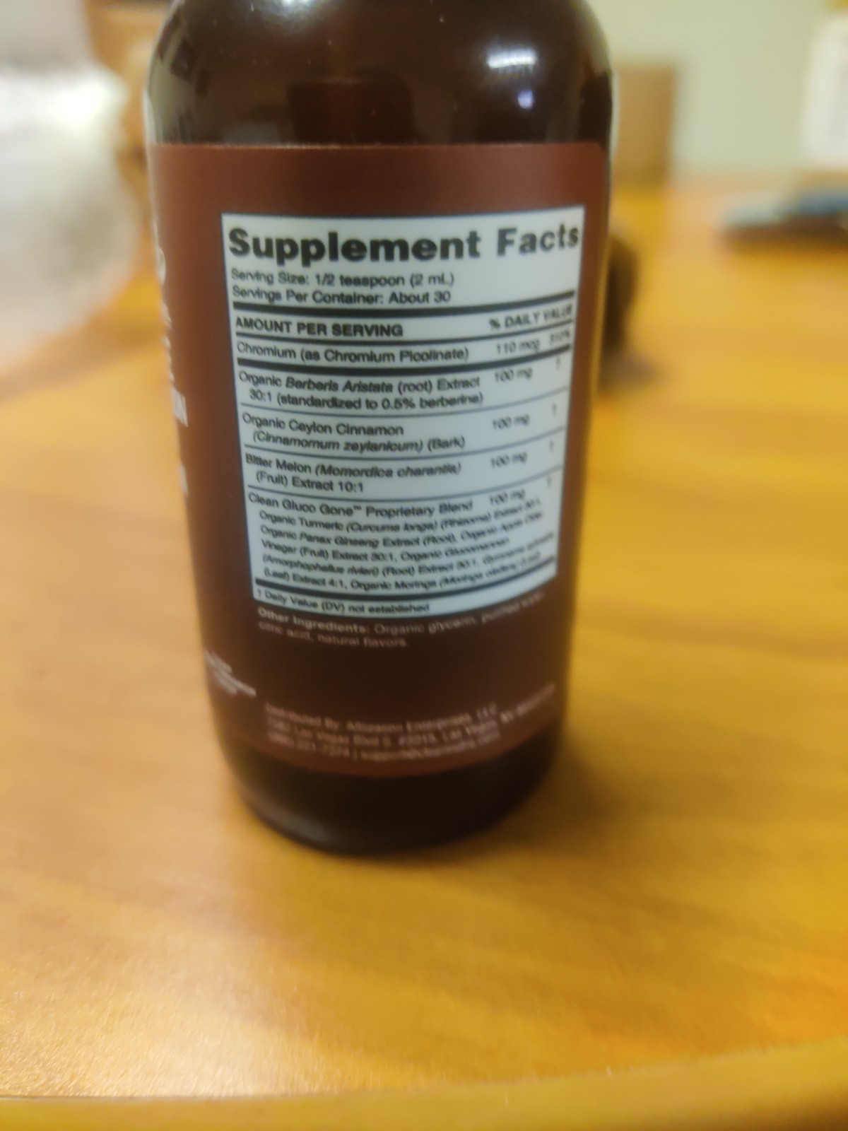 Clean Nutra Gluco Gone Drops 2oz Berberine Ceylon Cinnamon Chromium Exp 08/2027