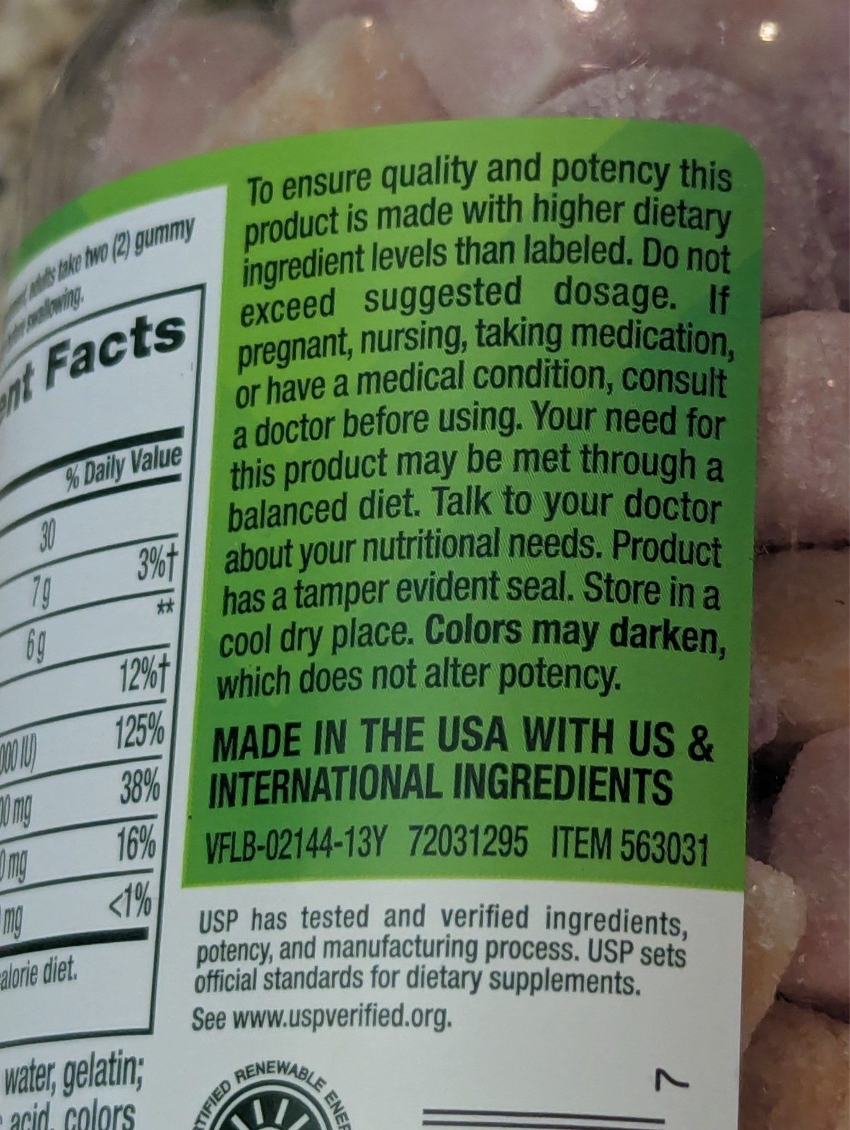 Vitafusion Calcium 500mg Plus Vitamin D3 Fruit & Cream 100 gummies exp: 01/2028