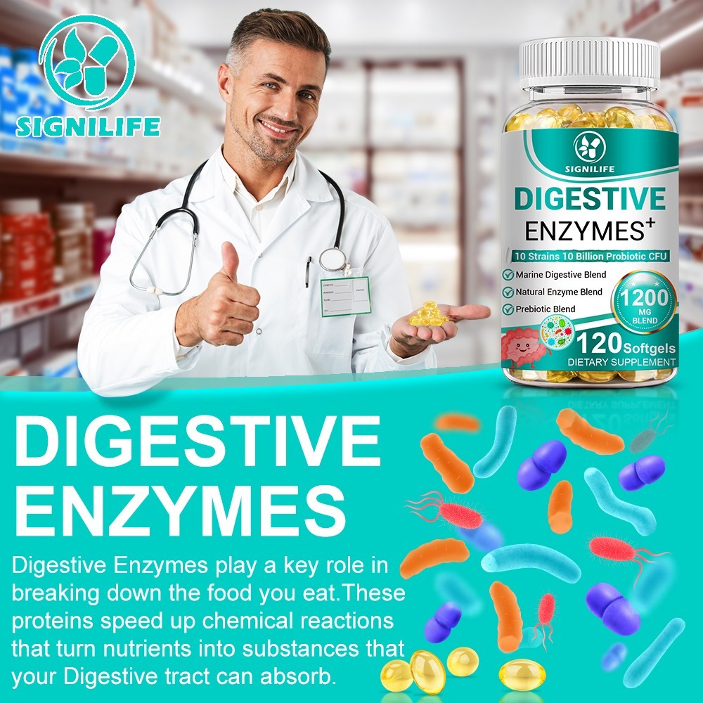 Digestive Enzymes Prebiotic & Probiotics Gas, Constipation & Bloating Relief 120