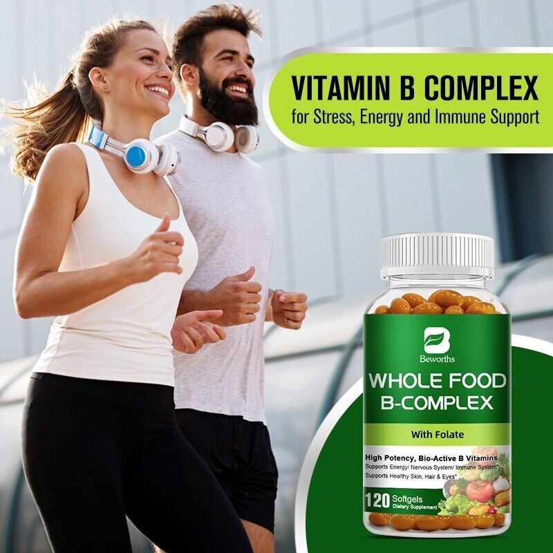 Vitamin B Complex 120 Capsules ,&Vitamin C B2,,B6,B12, Immune Support Pills