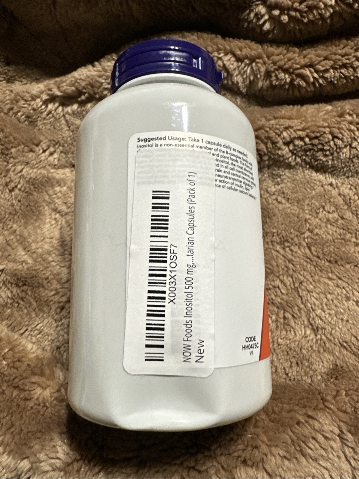 NOW Foods Inositol 500 mg 200 Veg Caps Exp 11/29 Healthy Membrane Function