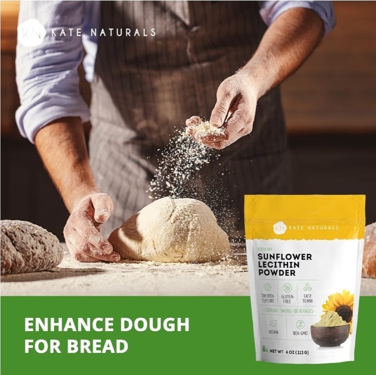 Sunflower Lecithin Powder 4oz Baking Bread Gummies Cooking Non-GMO Vegan