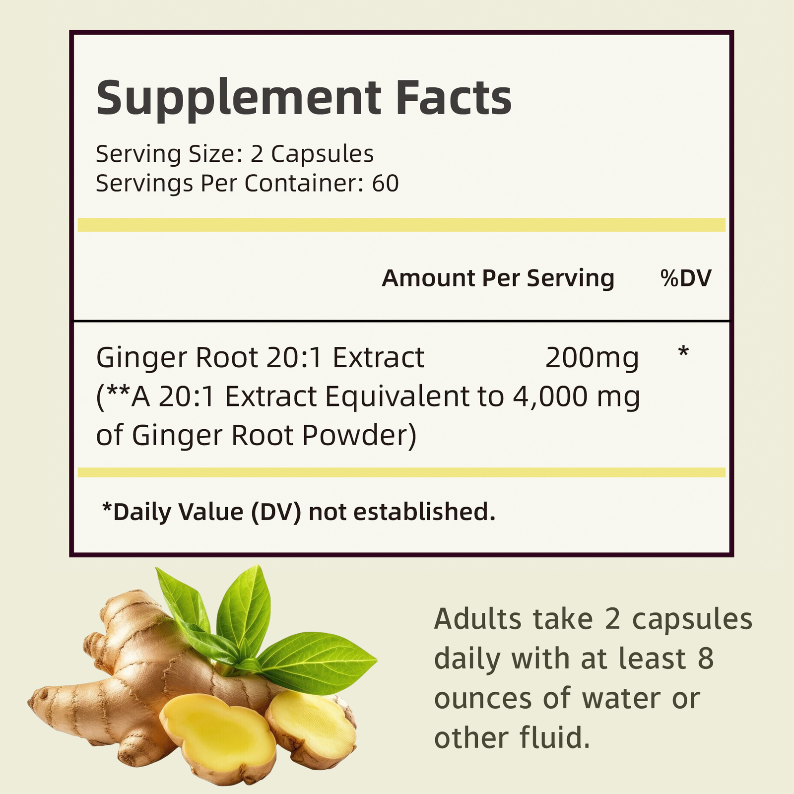 Ginger Root 4000mg – Highest Potency, Digestion, Nausea, Immune System Boost