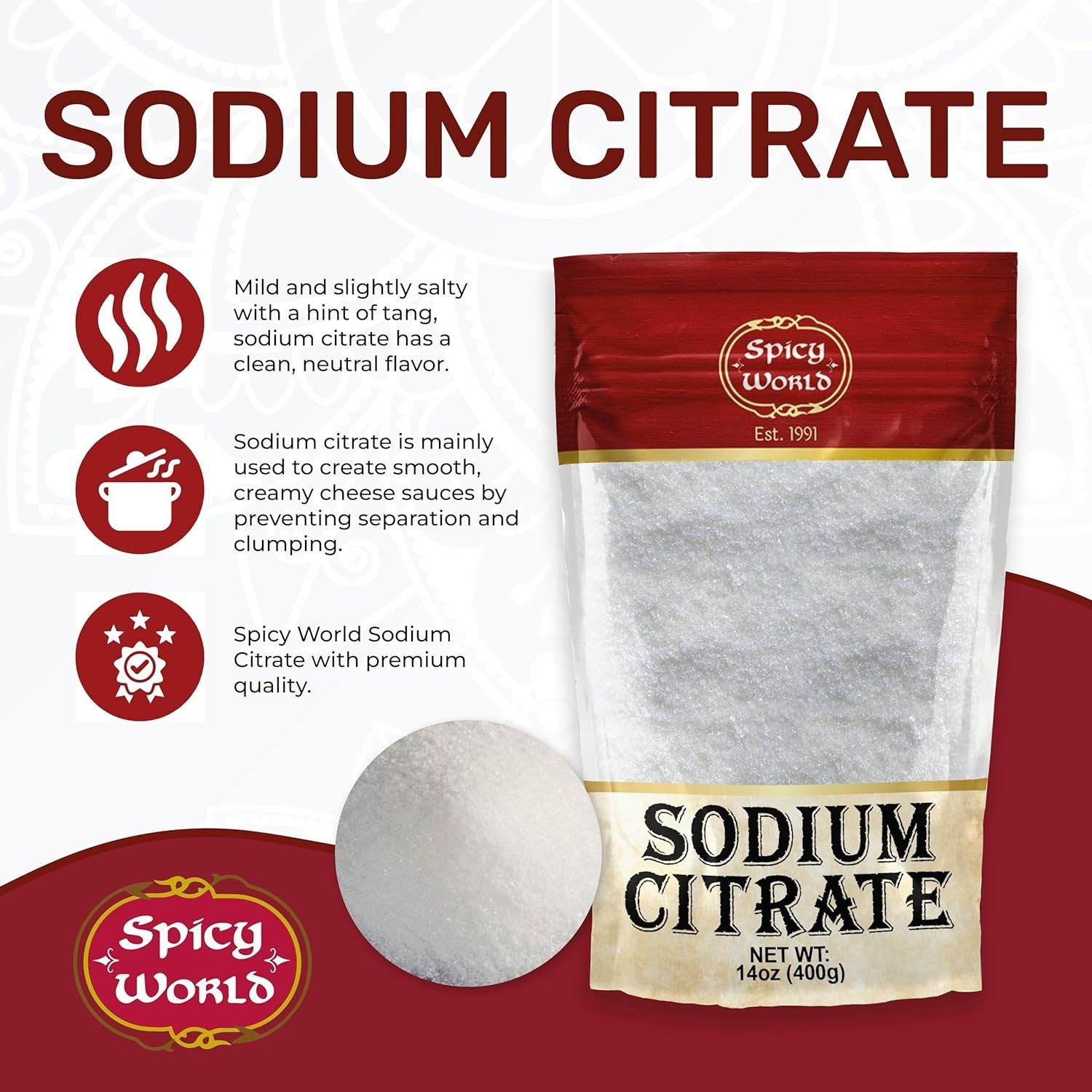 Sodium Citrate Powder 14 Oz Food Grade Non GMO Cheese Emulsifier
