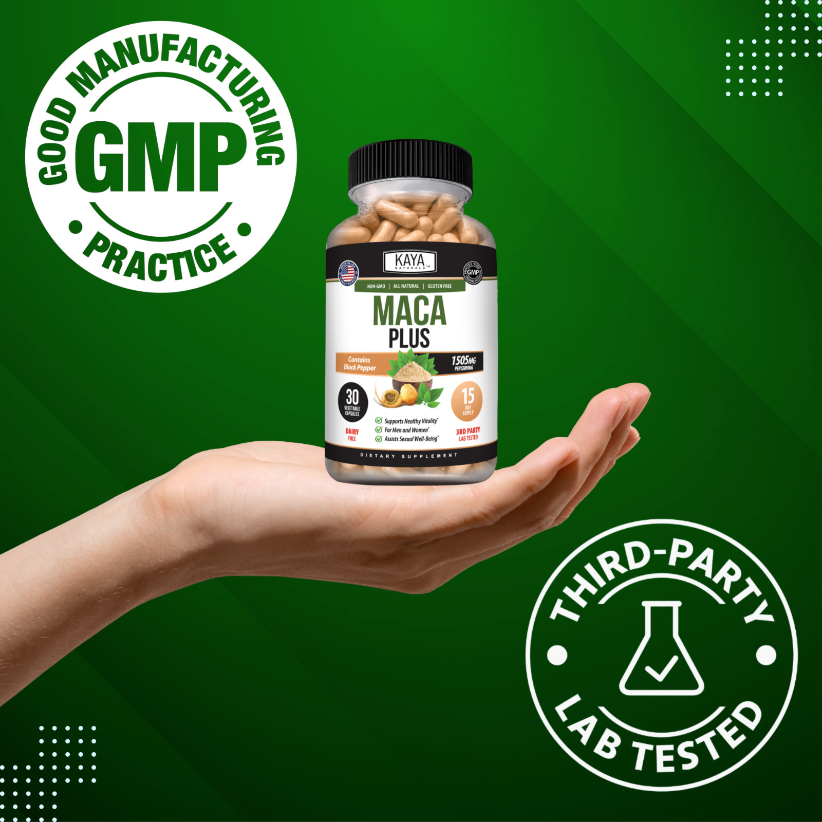 MACA Plus Supplement 30ct, Assist Sexual Well-being, Healthy Energy & Endurance