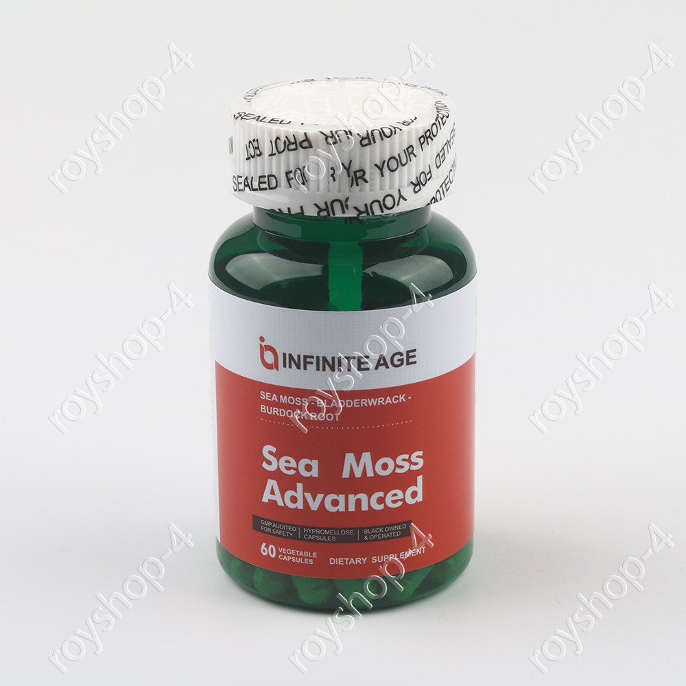 INFINITE AGE 1250mg Sea Moss Advanced Superfood, High-Potency, Vegan – 60 Count-